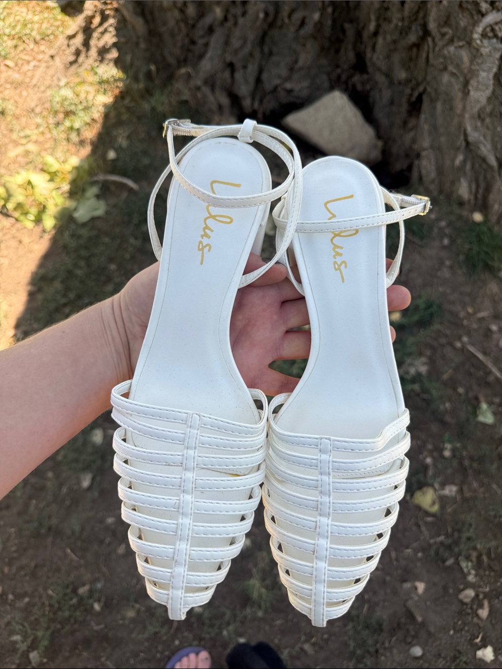 Lulus faux leather sandals